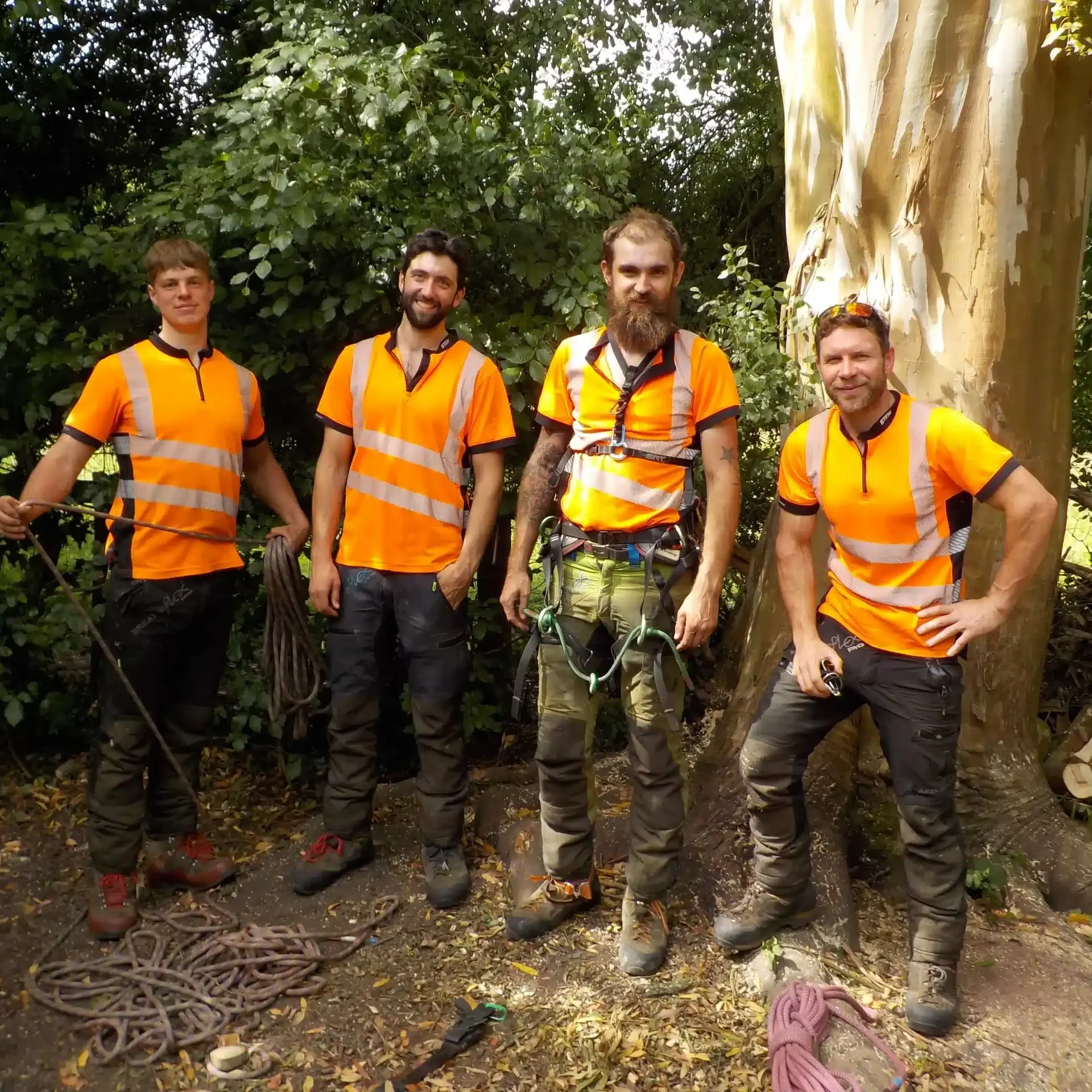 Team photo in hi-vis tops